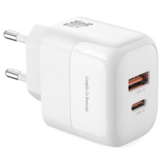 Зарядное устройство XO L138 48W USB-C PD30W + USB-A QC18W White (L138_White)