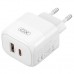 Зарядное устройство XO L138 48W USB-C PD30W + USB-A QC18W White (L138_White)