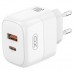 Зарядное устройство XO L138 48W USB-C PD30W + USB-A QC18W White (L138_White)