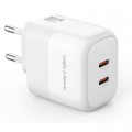 Зарядное устройство XO L140 35W 2xUSB-C PD White (L140_White)