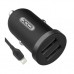 Зарядний пристрій XO 2xUSB 2.1A + cable USB to Lightning black (TZ08-L-BK)