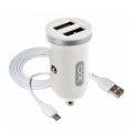 Зарядний пристрій XO 2xUSB 2.1A + cable USB to Micro 5P white (TZ08-M-WH)