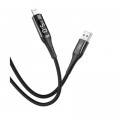Дата кабель USB 2.0 AM to Lightning 1.0m 2.4A LED black XO (NB162-L-1-BK)
