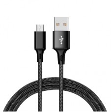 Дата кабель USB 2.0 AM to Micro 5P 2.0m 1.5A braided black XO (NB143-M2-BK)
