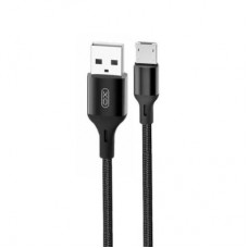 Дата кабель USB 2.0 AM to Micro 5P 1.0m 2.4A braided black XO (NB143-M1-BK)