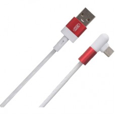 Дата кабель USB 2.0 AM to Micro 5P 1.0m 2.4A 90° corner white XO (NB152-M-1-WH)