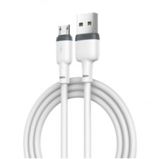 Дата кабель USB 2.0 AM to Micro 5P 1.0m 2.1A silicone white XO (NB208-M-WH)