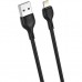 Дата кабель USB 2.0 AM to Lightning 1.0m 2.1A black XO (XO-NB200-L-1-BK)