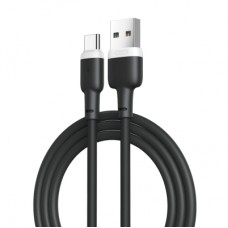 Дата кабель USB 2.0 AM to USB-C 1.0m 2.1A silicone black XO (NB208-TC-1-BK)