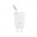 Зарядний пристрій XO 1xUSB-C + 1xUSB QC30W GaN + cable USB-C to USB-C white (XO-CE31)