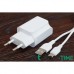 Зарядний пристрій XO 2xUSB + cable USB-C white (XO-L35-TC)