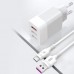 Зарядний пристрій XO 1xUSB QC3.0 18W + 2xUSB 2.4A + cable USB-C white (L72-TC-WH)