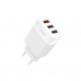 Зарядний пристрій XO 1xUSB QC3.0 18W + 2xUSB 2.4A + cable USB-C white (L72-TC-WH)
