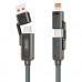 Дата кабель USB 2.0 AM to USB-C + USB 2.0 AM to Lightning 1.0m 60W gray XO (NB275_4-in-1_Gray)