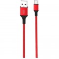 Дата кабель USB 2.0 AM to USB-C 1.0m braided NB143 red XO (6920680870691)