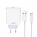 Зарядний пристрій XO USB 120W + cable USB to USB-C white (XO-L128U)