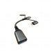 Перехідник OTG USB 3.0 AF to USB-C + Micro 5P + Lightning 0.11m 60W XoKo (XK-AC-155)
