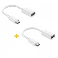Дата кабель OTG USB 2.0 AF to Micro 5P 0.11m 2PCS white XoKo (XK-AC130-WH2)