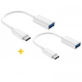 Дата кабель OTG USB 2.0 AF to USB-C 0.11m 2PCS white XoKo (XK-AC230-WH2)