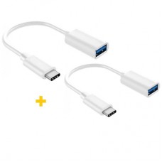 Дата кабель OTG USB 2.0 AF to USB-C 0.11m 2PCS white XoKo (XK-AC230-WH2)