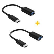 Дата кабель OTG USB 2.0 AF to USB-C 0.11m 2PCS black XoKo (XK-AC230-BK2)