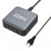 Зарядное устройство XoKo 1xUSB-С PD100W + 1xUSB-С PD45W + 2xUSB-С PD20W + 2xUSB QC18W 220W GaN (QC-220)