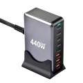 Зарядное устройство XoKo 2xUSB-С PD100W + 3xUSB-С PD65W + 3xUSB QC18W 440W GaN (QC-400)