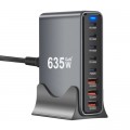 Зарядний пристрій XoKo 2xUSB-C PD3.1 140W + 2xUSB-C PD100W + 1xUSB-C PD65W + 3xUSB QC30W GaN (QC-600)