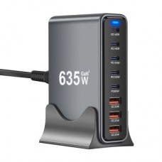 Зарядний пристрій XoKo 2xUSB-C PD3.1 140W + 2xUSB-C PD100W + 1xUSB-C PD65W + 3xUSB QC30W GaN (QC-600)