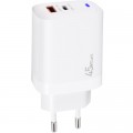 Зарядний пристрій XoKo 1xUSB-C PD45W + 1xUSB QC3.0 GaN white (XK-QC-450)