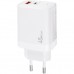 Зарядний пристрій XoKo 1xUSB-C PD45W + 1xUSB QC3.0 GaN white (XK-QC-450)