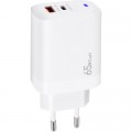 Зарядний пристрій XoKo 1xUSB-C PD65W + 1xUSB QC3.0 GaN white (XK-QC-620)