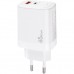 Зарядний пристрій XoKo 1xUSB-C PD65W + 1xUSB QC3.0 GaN white (XK-QC-620)