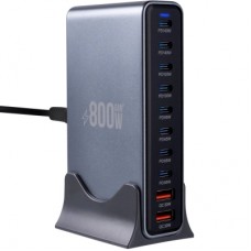 Зарядний пристрій XoKo 8xUSB-C PD 65 - 140W + 2xUSB QC30W GaN3 800W (XK-QC-800)
